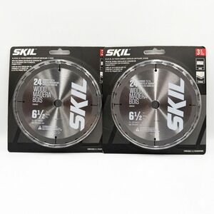 Skil Circular Saw Blade 6-1/2" 24T Silver 2-Pack Lot CRB1002-3 6 Blades **NEW**